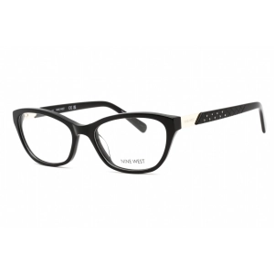 Nine West Women's Eyeglasses - Full Rim Solid Black Acetate Rectangular | NW5203 001