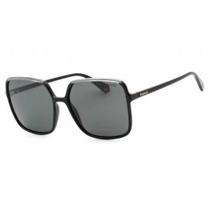 Polaroid Core Women's Sunglasses - Black Grey Plastic Square | PLD 6128/S 008A M9