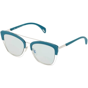 Police Women's Sunglasses - Teal Plastic Cat Eye Frame Green Lens | POLICE SPL618 579X