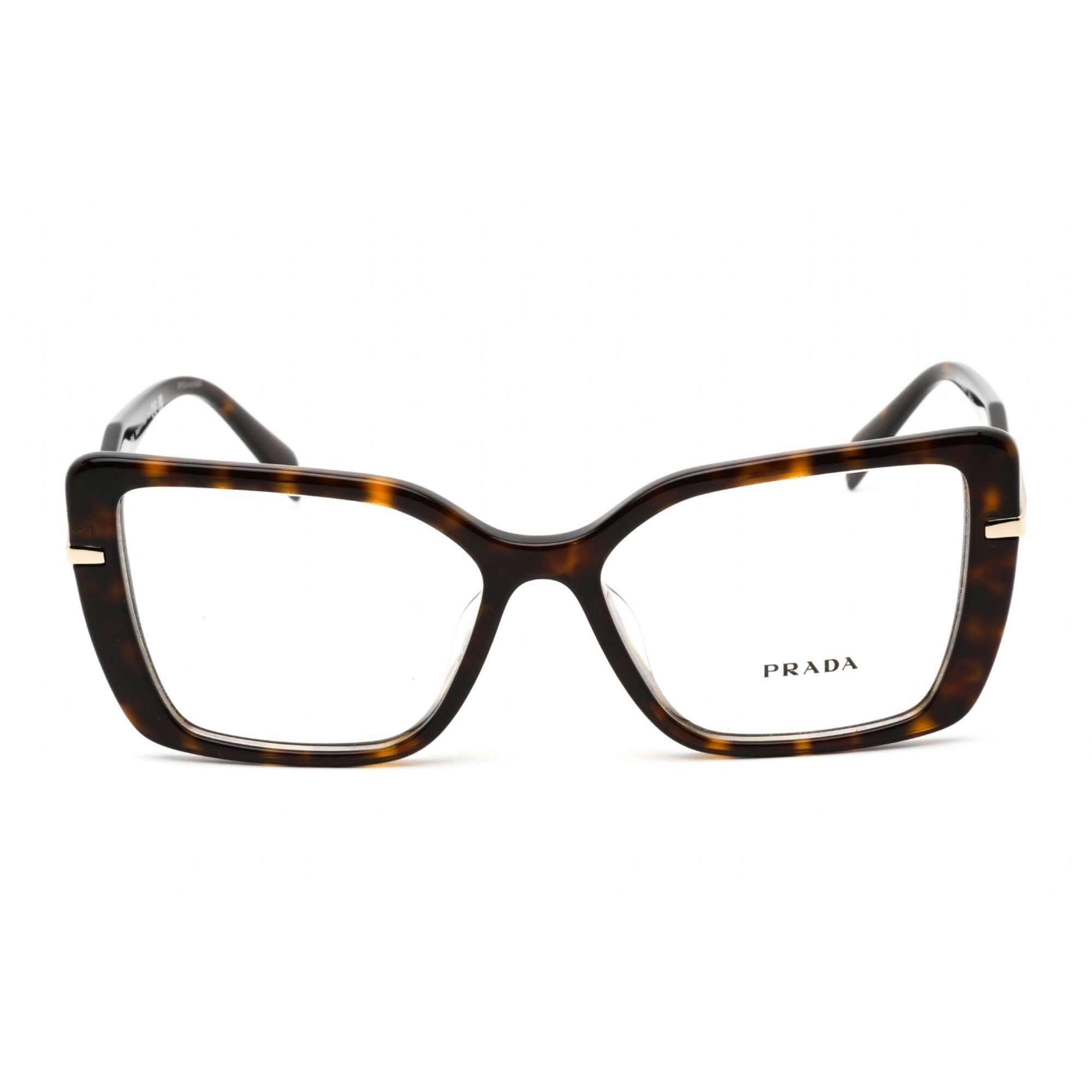 Prada Women's Eyeglasses - Dark Havana Plastic Square Shape Frame | 0PR 03ZVF 2AU1O1