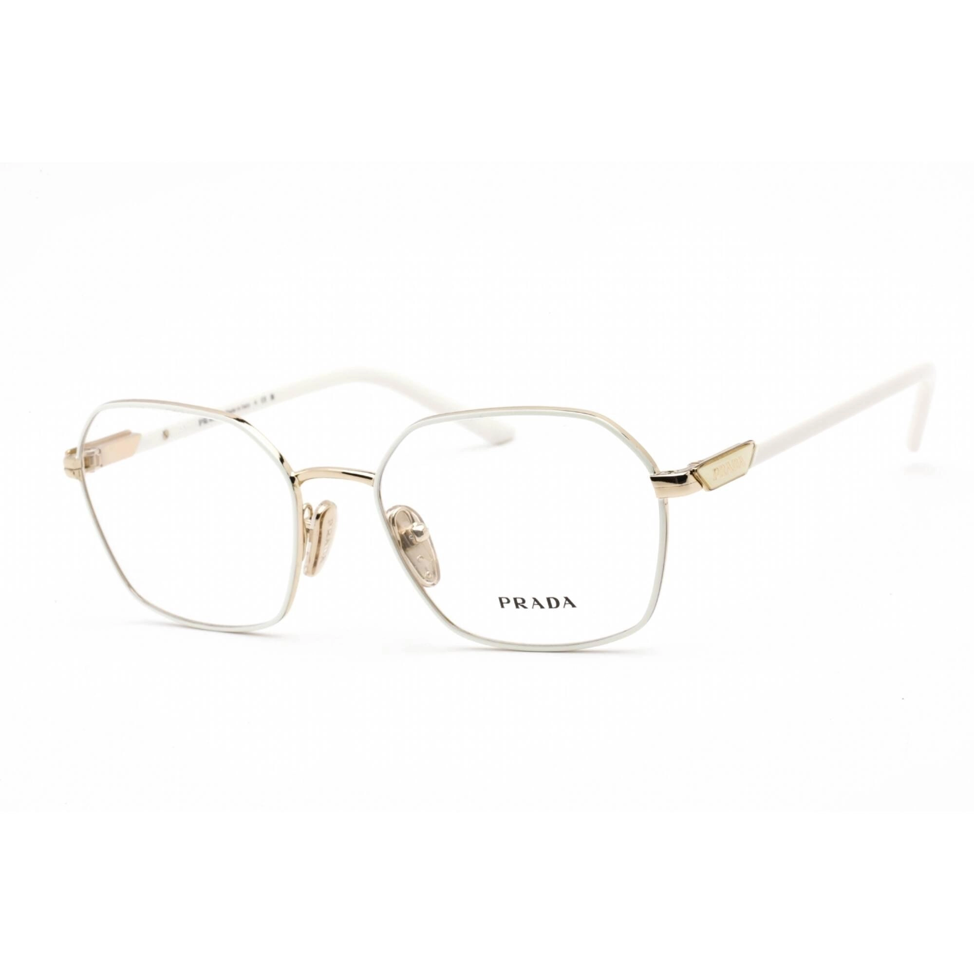 Prada Women's Eyeglasses - Square Shape Talc/Pale Gold Metal Frame | 0PR 55YV LFB1O1