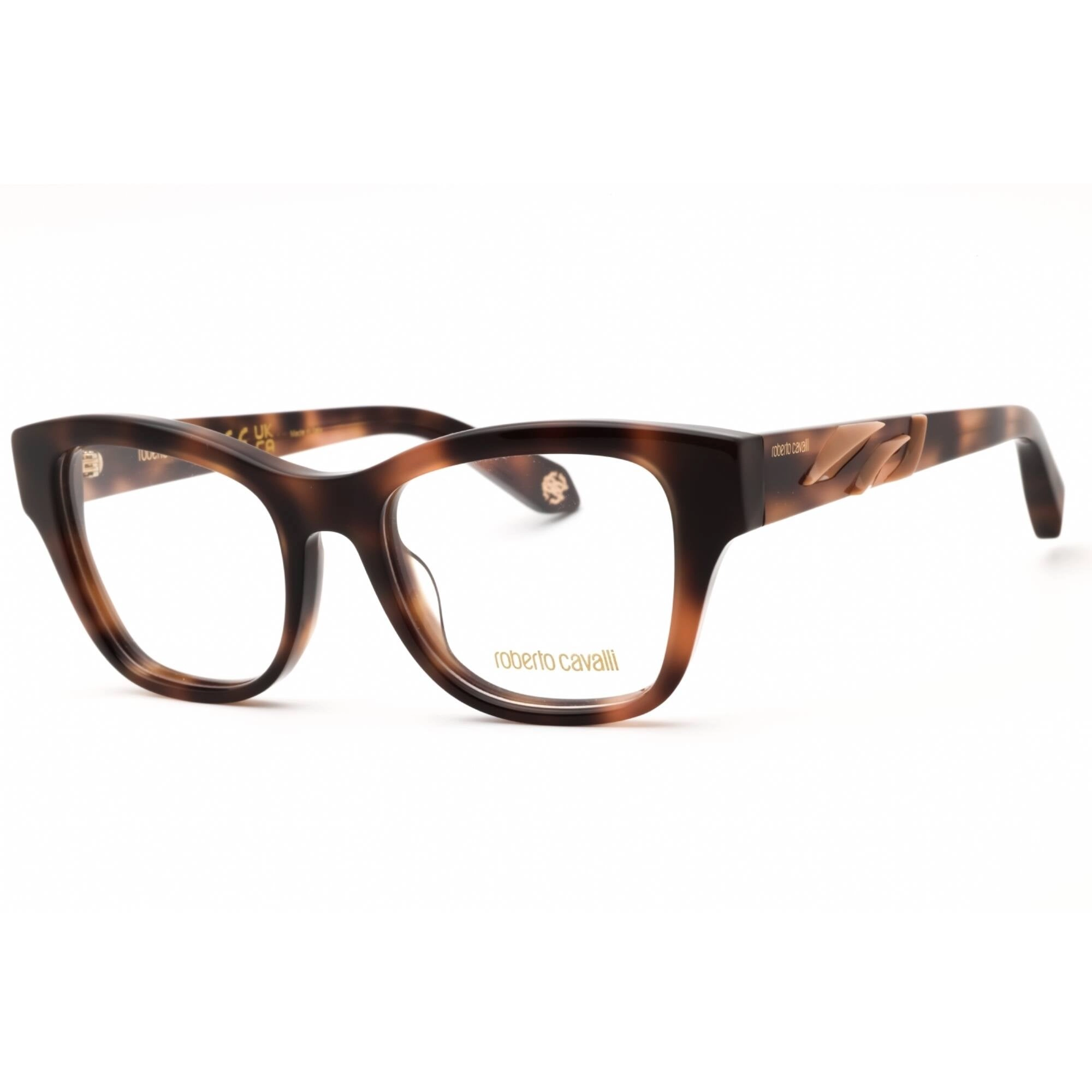 Roberto Cavalli Women's Eyeglasses - Dark Havana Cat Eye Full Rim Frame | VRC025M 02BV