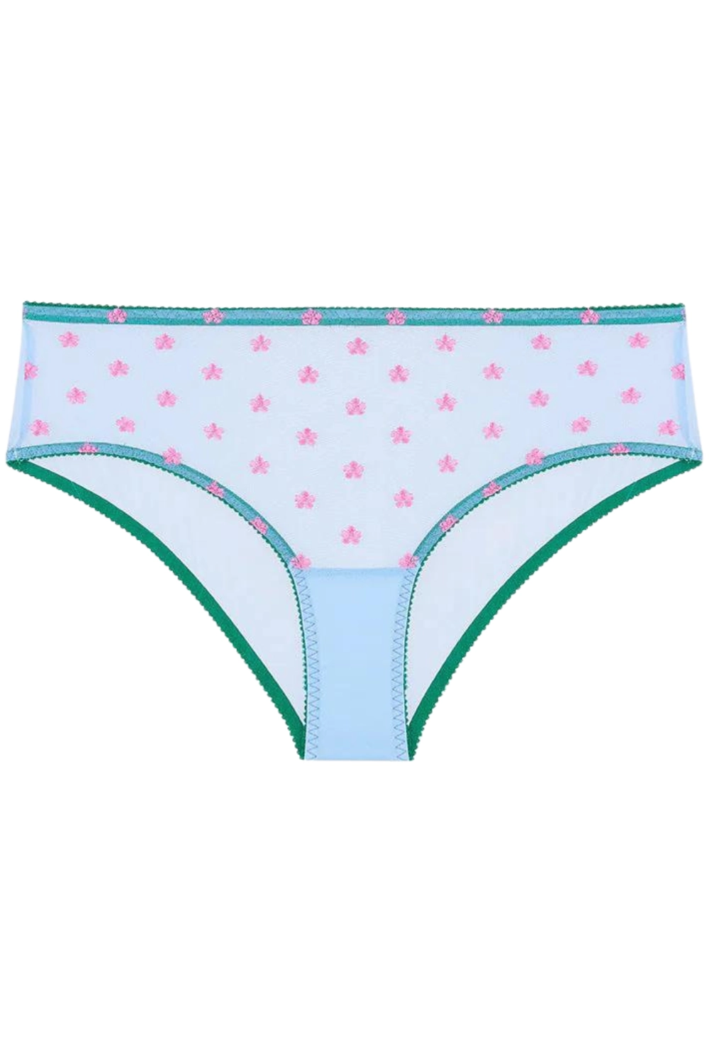 Sage Embroidered High Waist Knicker Blue