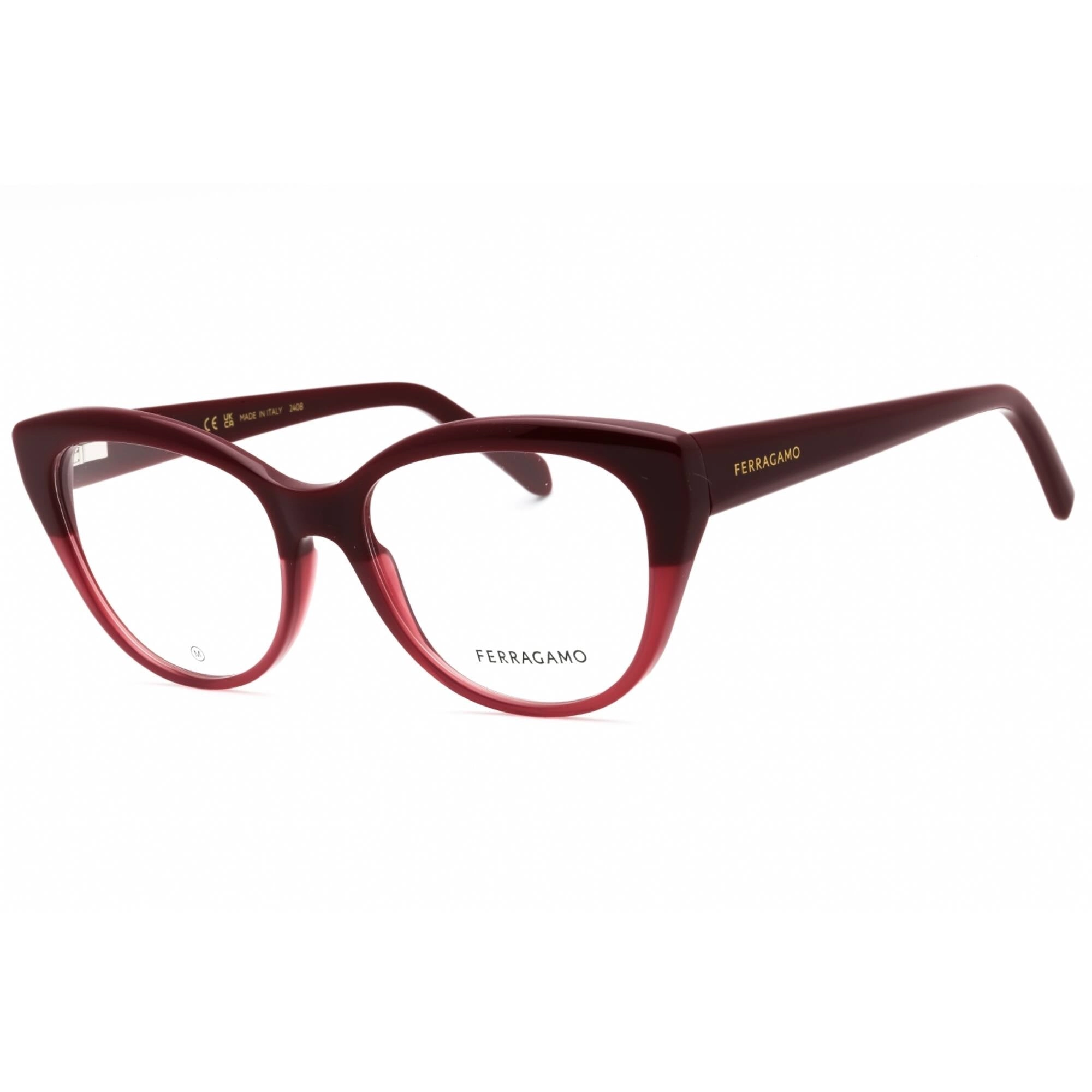 Salvatore Ferragamo Women's Eyeglasses - Burgundy Acetate Cat Eye Frame | SF2970 601
