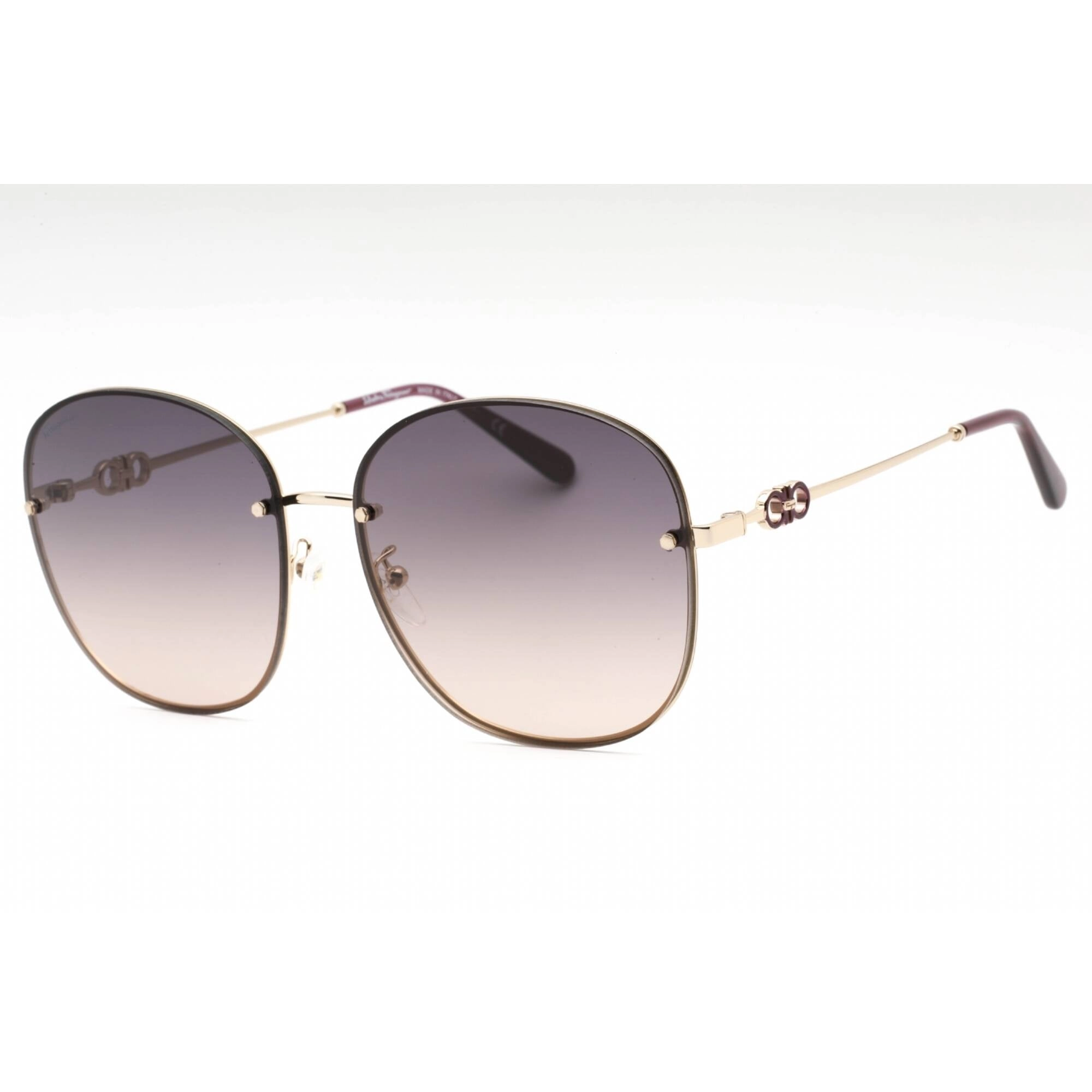 Salvatore Ferragamo Women's Sunglasses - Shiny Gold/Purple Oval Frame | SF281SA 748