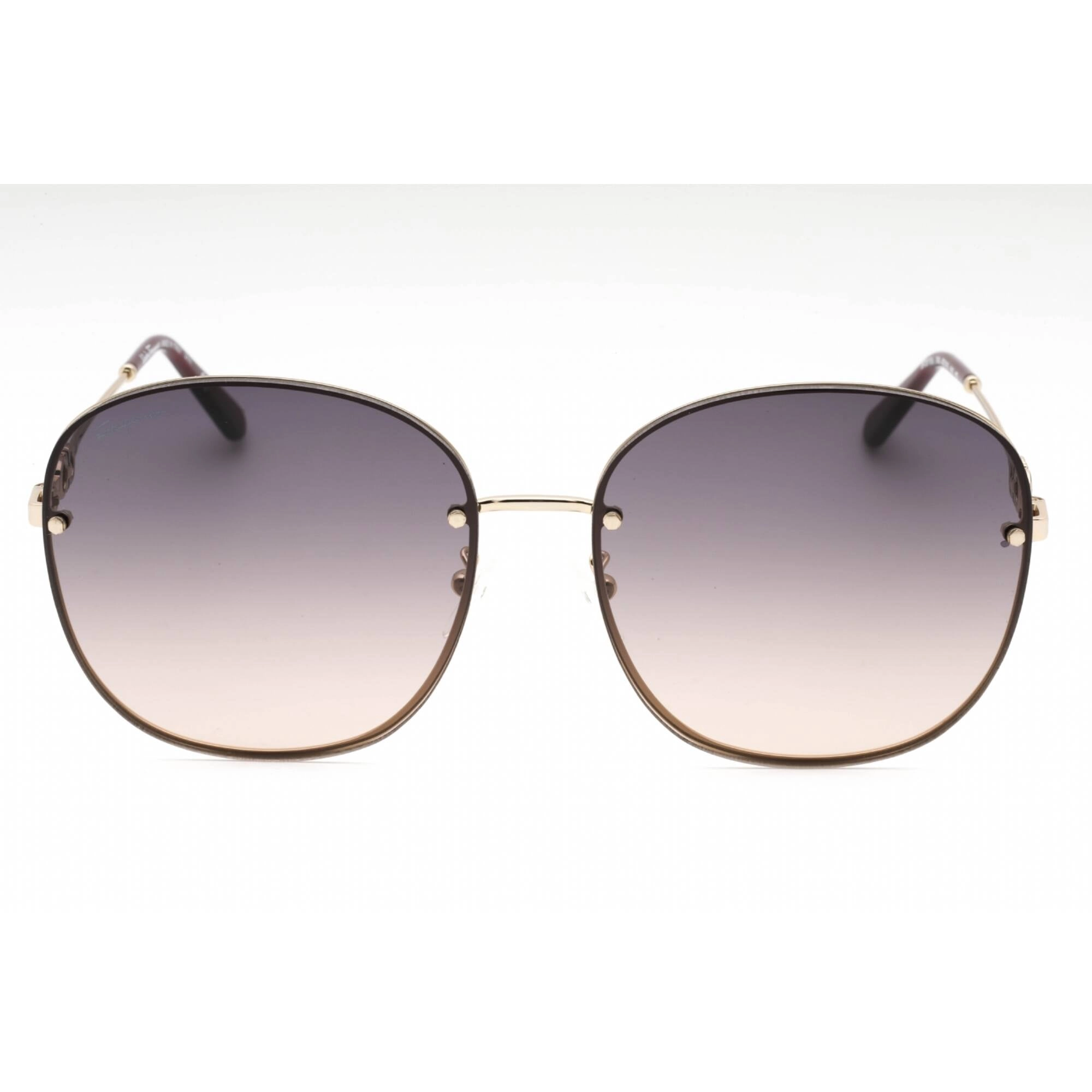 Salvatore Ferragamo Women's Sunglasses - Shiny Gold/Purple Oval Frame | SF281SA 748