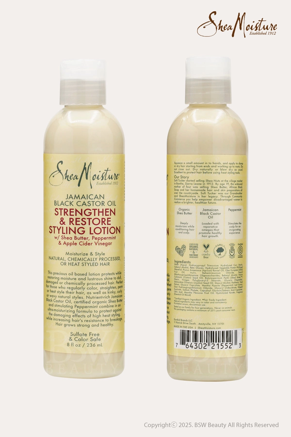 SHEA MOISTURE JAMAICAN BLACK CASTOR OIL STRENGTHEN, GROW & RESTORE STYLING LOTION 8oz