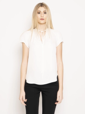 Silk blouse with white curl