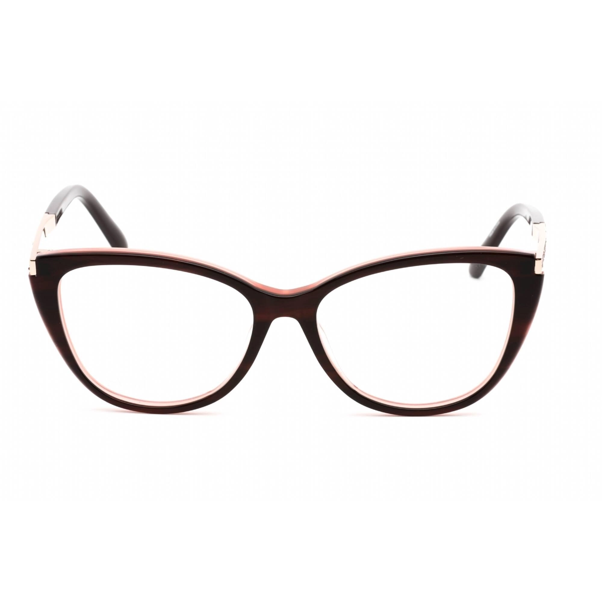 Swarovski Women's Eyeglasses - Cat Eye Shape Shiny Bordeaux Plastic Frame | SK5414 069