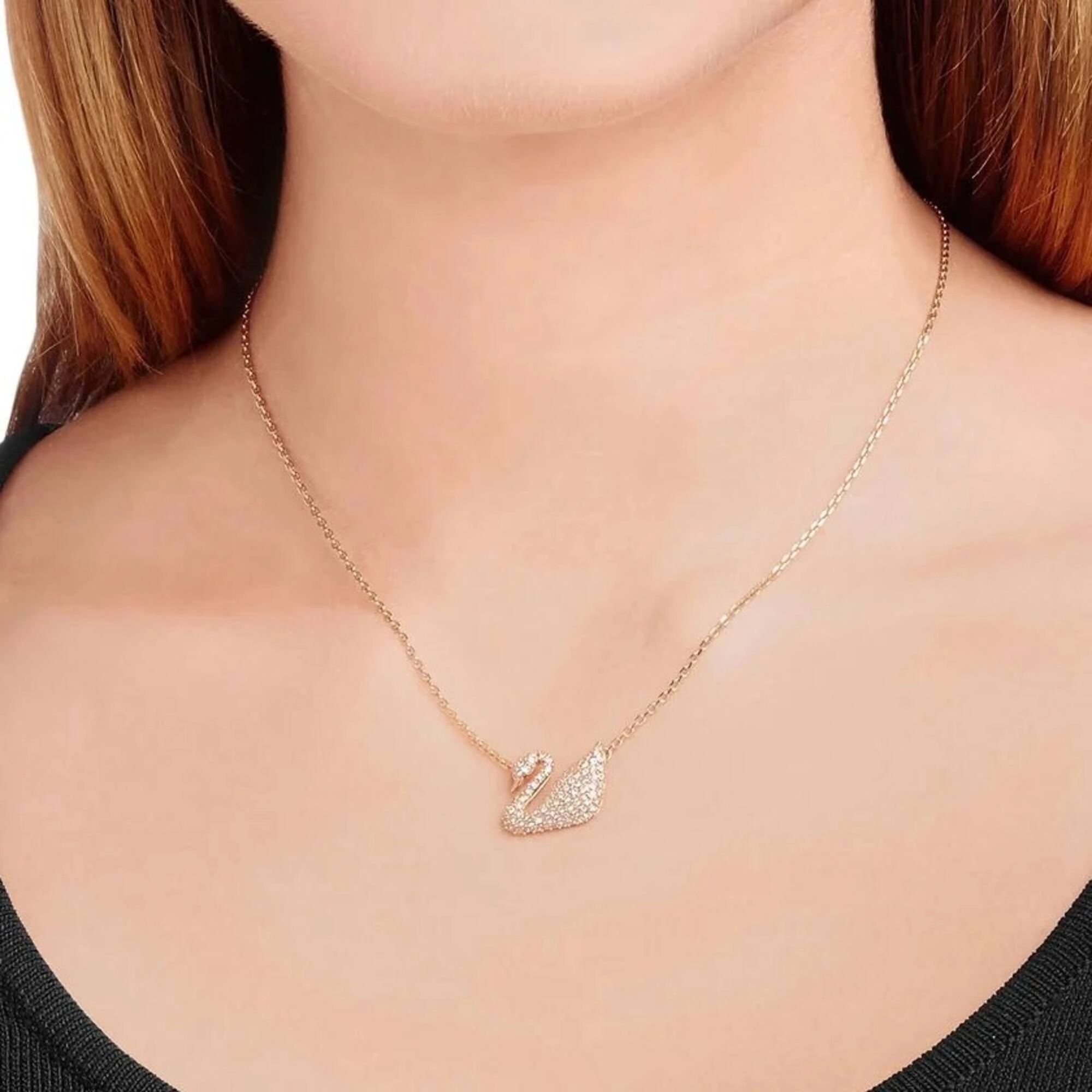Swarovski Women's Necklace - Swan Crystal Pave Rose Gold Plated | 5121597