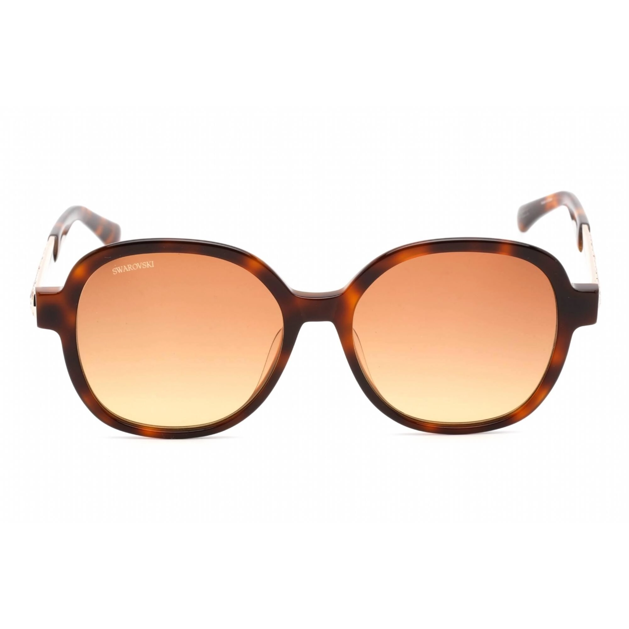 Swarovski Women's Sunglasses - Full Rim Dark Havana Plastic Round Frame | SK0365 52F
