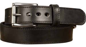 The Eastwood: Men's Black Stitched Leather Belt Max Thick 1.50"