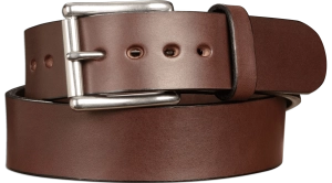 The Eastwood: Men's Brown Non Stitched Leather Belt Max Thick 1.75" Extra Wide