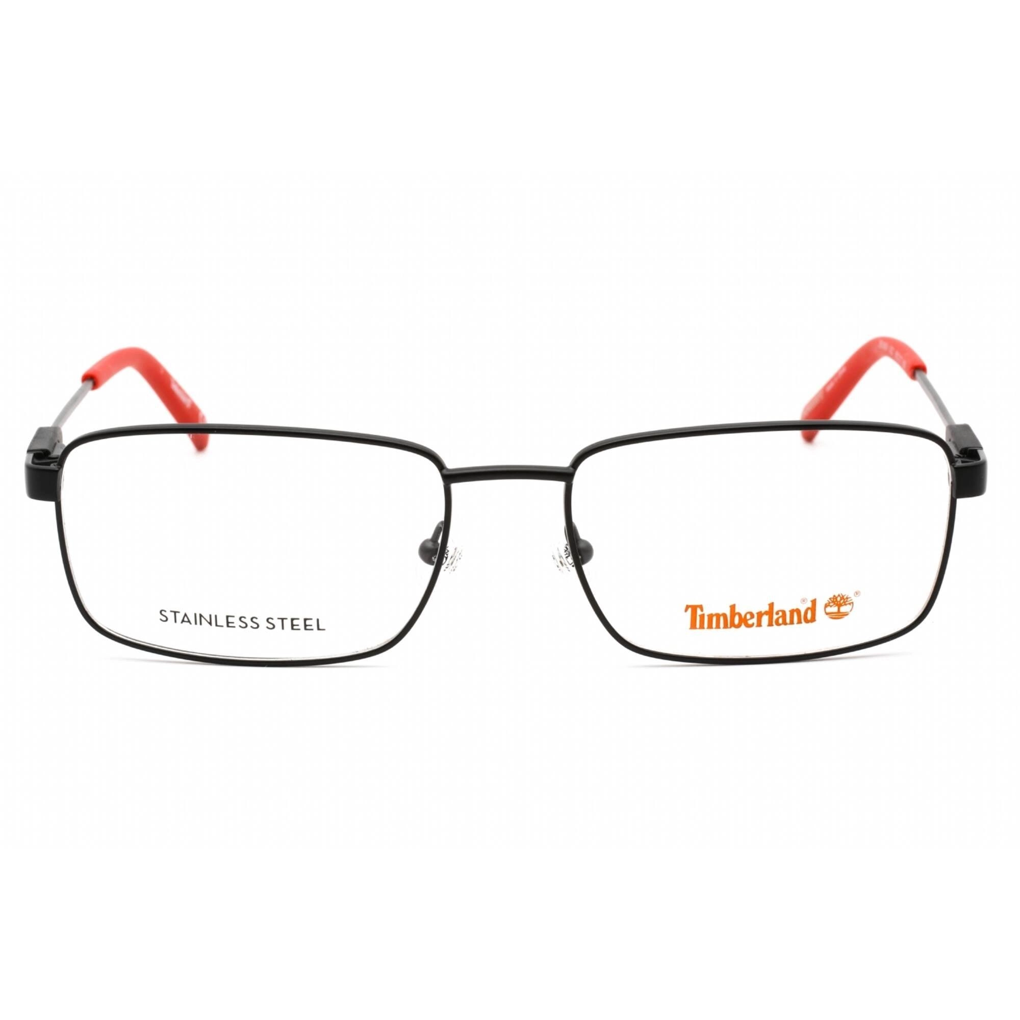 Timberland Women's Eyeglasses - Full Rim Matte Black Metal Rectangular | TB1669 002