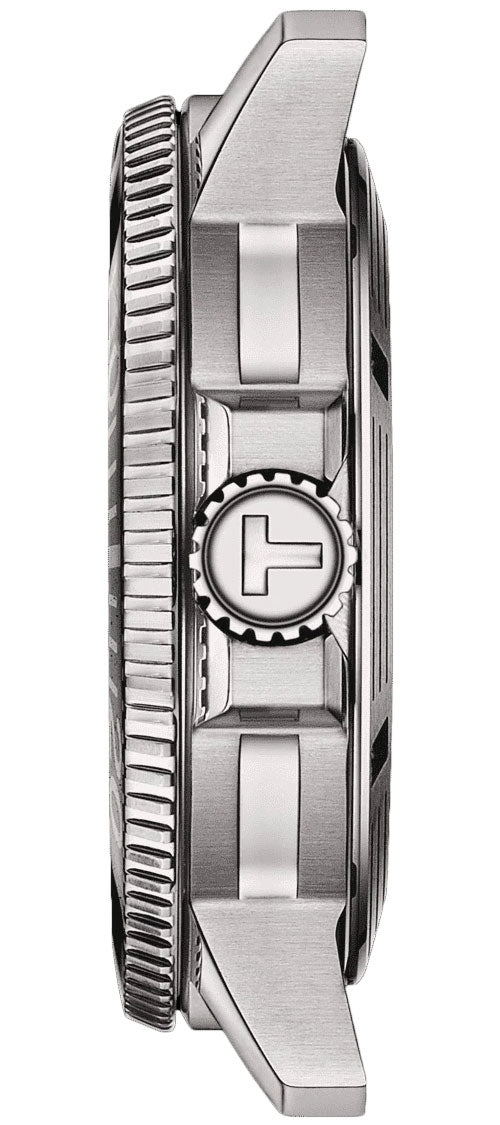 Tissot T-Sport Seastar 1000 Automatic Powermatic 80 Green Dial Stainless Steel Mesh Mens Watch T120.407.11.091.00
