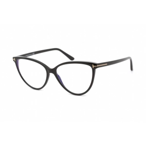 Tom Ford Women's Eyeglasses - Full Rim Shiny Black Cat Eye Shape Frame | FT5743-B 002