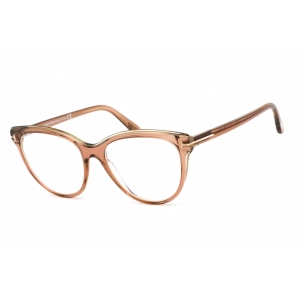 Tom Ford Women's Eyeglasses - Shiny Light Brown Plastic Cat Eye Frame | FT5618-B 045