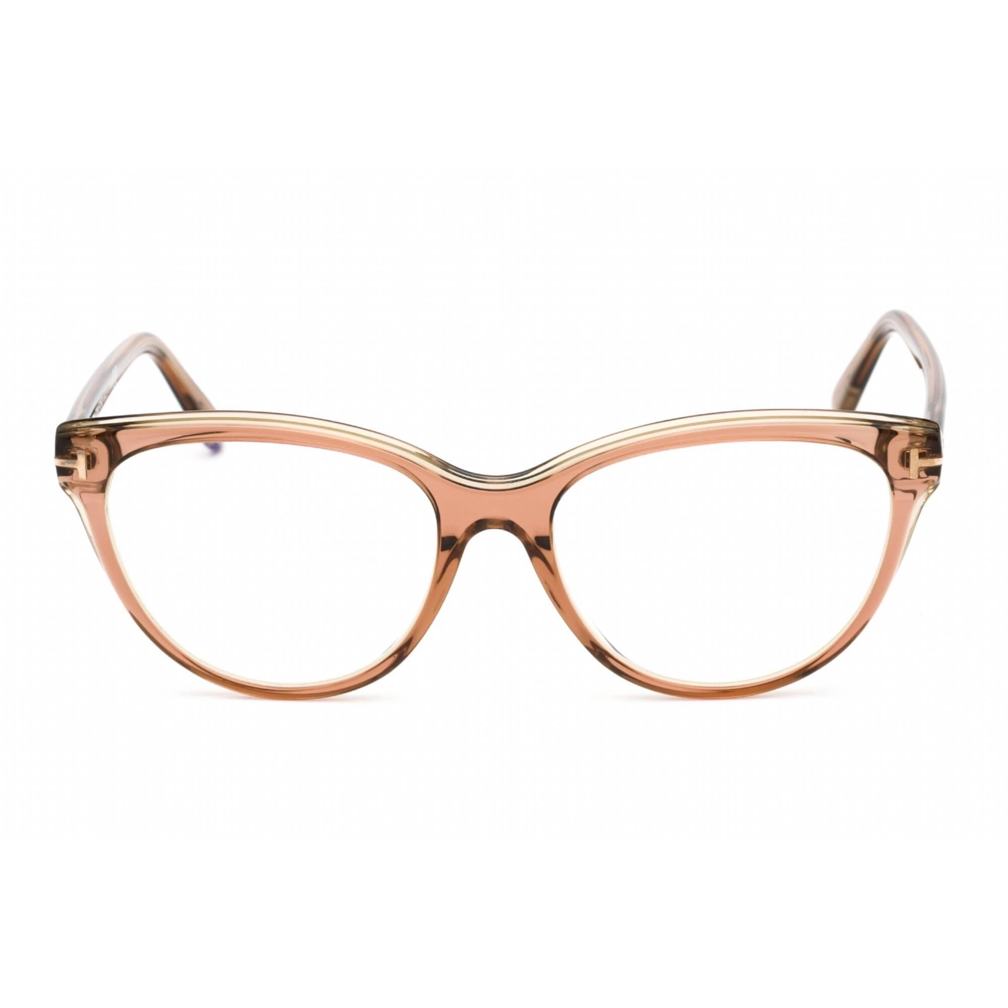 Tom Ford Women's Eyeglasses - Shiny Light Brown Plastic Cat Eye Frame | FT5618-B 045