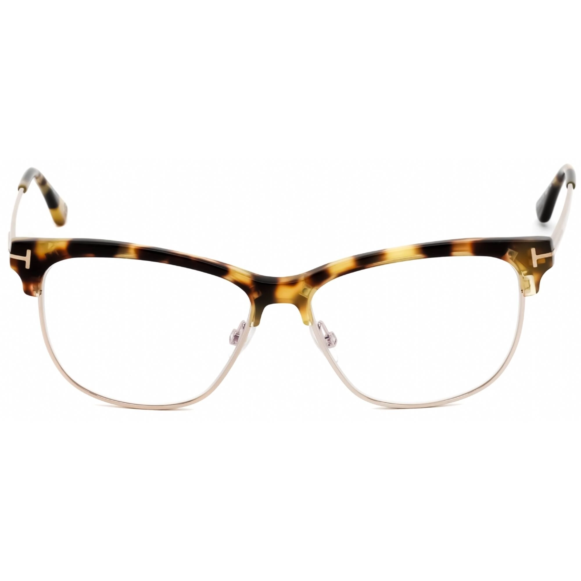 Tom Ford Women's Eyeglasses - Tortoise/Rose Gold Plastic Square Frame | FT5546-B 056