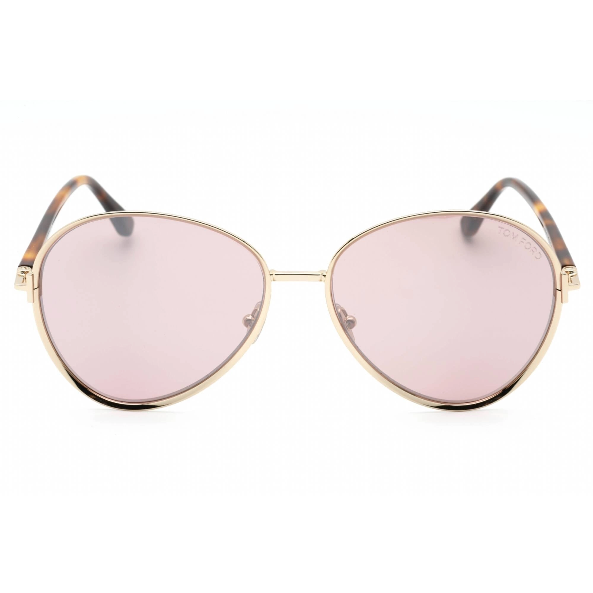Tom Ford Women's Sunglasses - Gold Plastic Aviator Shape Full Rim Frame | FT1028 32Z