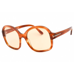 Tom Ford Women's Sunglasses - Shiny Light Brown Plastic Frame Brown Lens | FT1034 45E