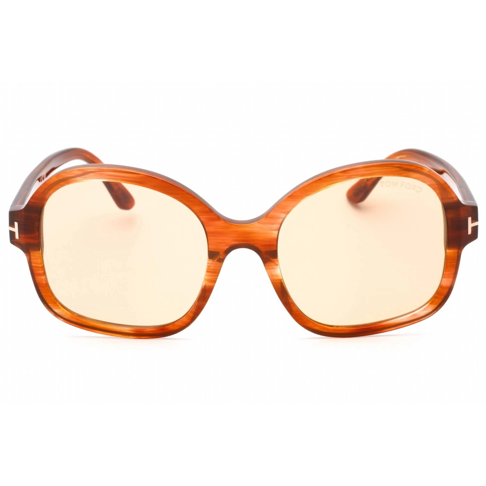 Tom Ford Women's Sunglasses - Shiny Light Brown Plastic Frame Brown Lens | FT1034 45E