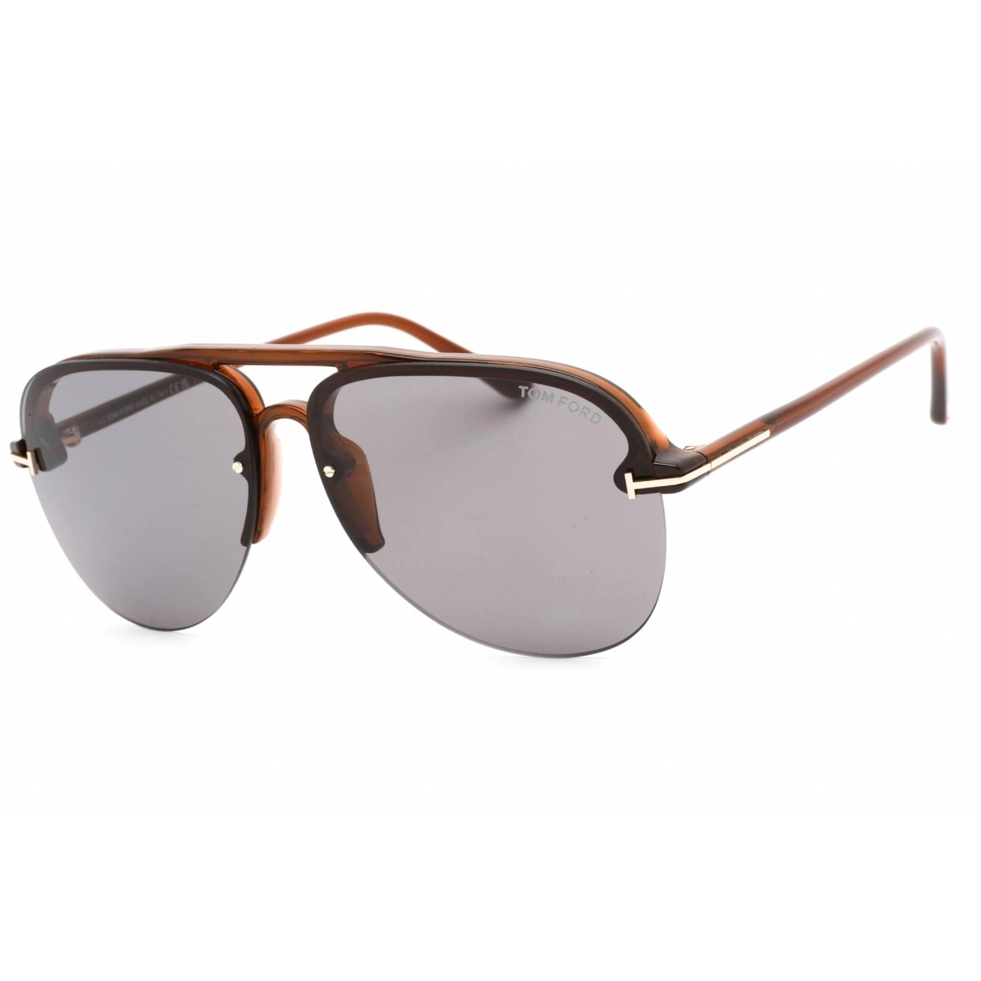 Tom Ford Women's Sunglasses - Shiny Light Brown Plastic Frame Smoke Lens | FT1004 45A