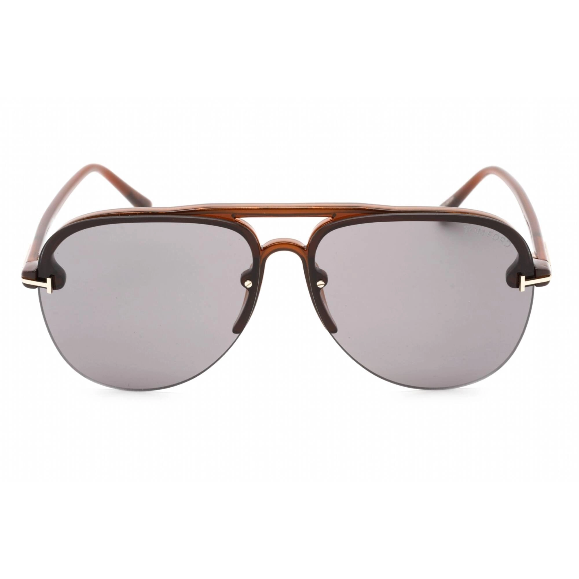 Tom Ford Women's Sunglasses - Shiny Light Brown Plastic Frame Smoke Lens | FT1004 45A
