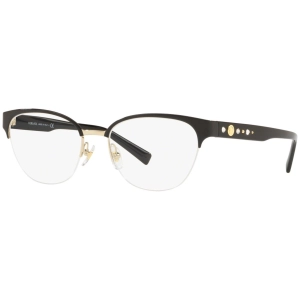 Versace Women's Eyeglasses - Black and Gold Metal Oval Frame | VERSACE 0VE1255B 1433