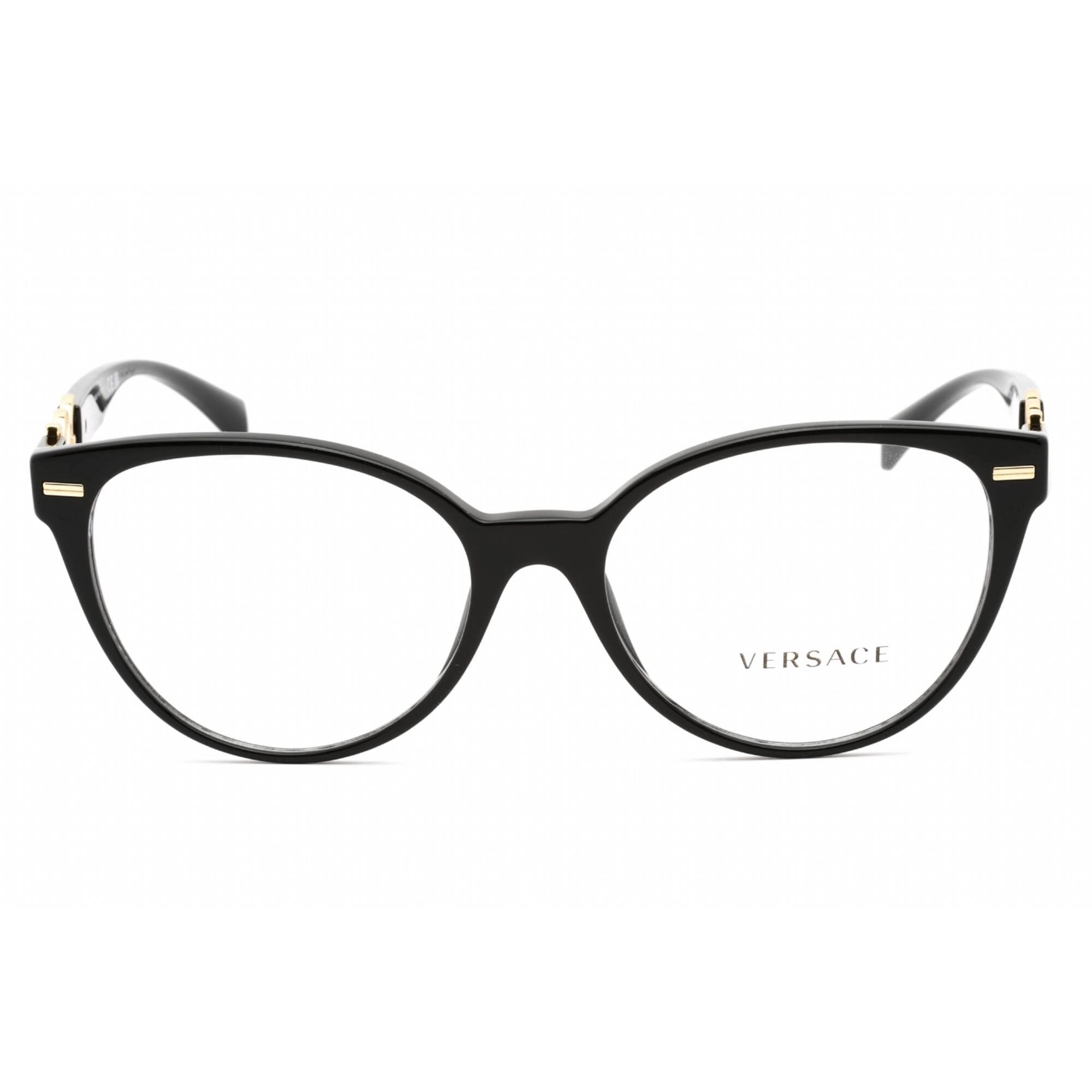Versace Women's Eyeglasses - Clear Lens Cat Eye Black Plastic Frame | 0VE3334 GB1