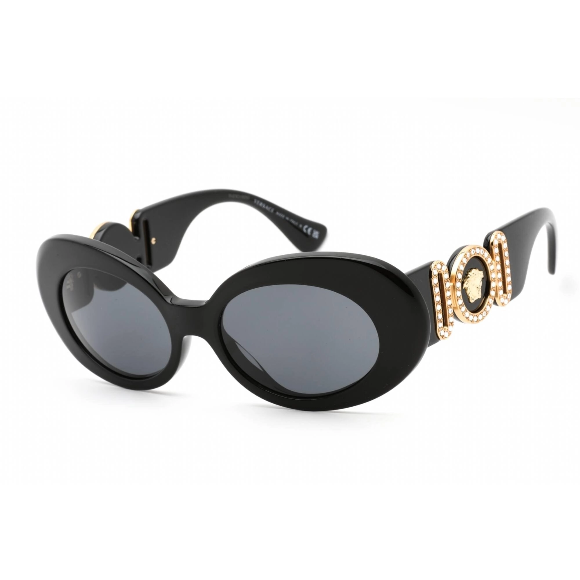 Versace Women's Sunglasses - Full Rim Black Plastic Oval Shape Frame | VE4426BU GB1/87