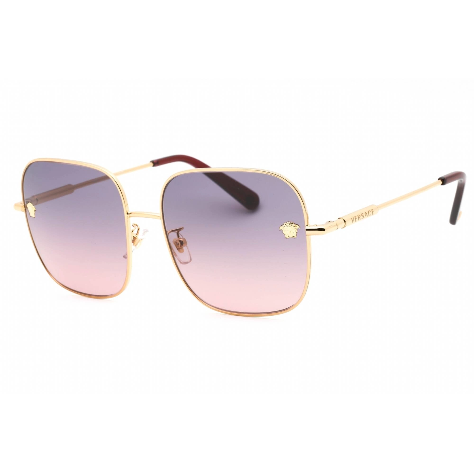 Versace Women's Sunglasses - Gold Metal Square Shape Full Rim Frame | 0VE2246D 1002I6
