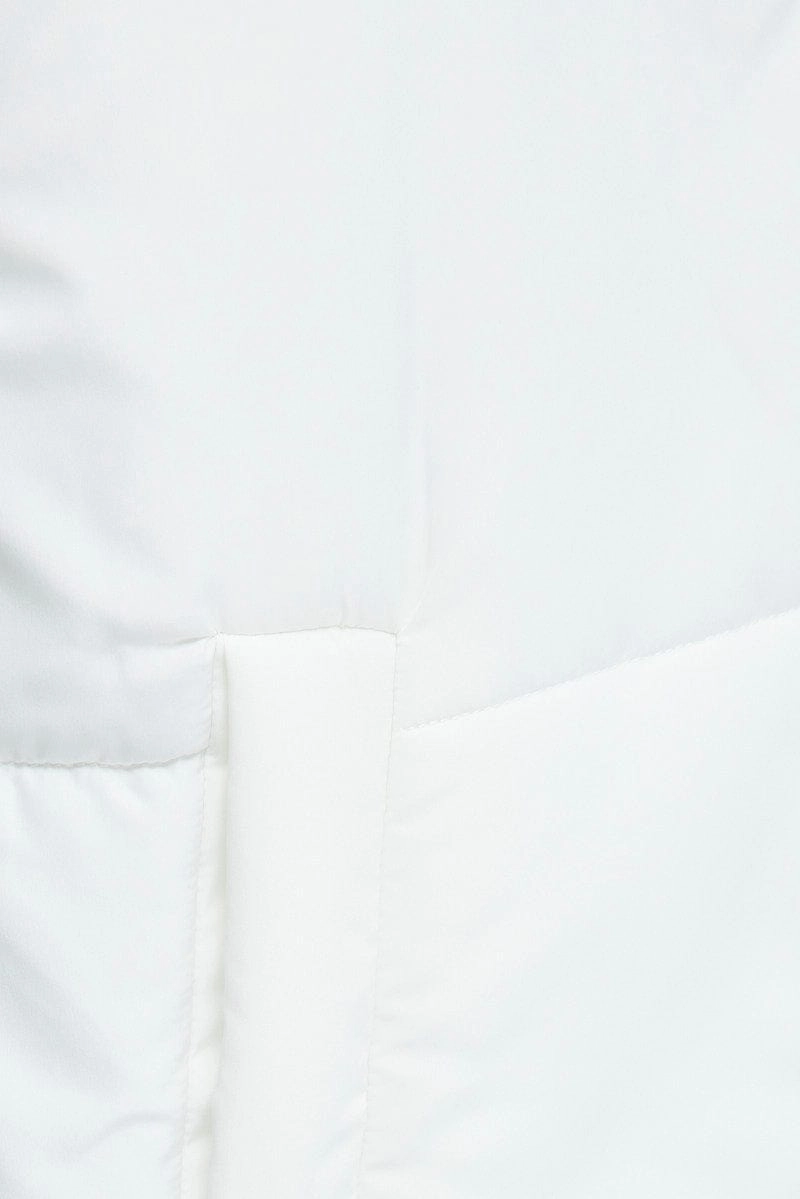White Puffer Sleeveless Zip Thru