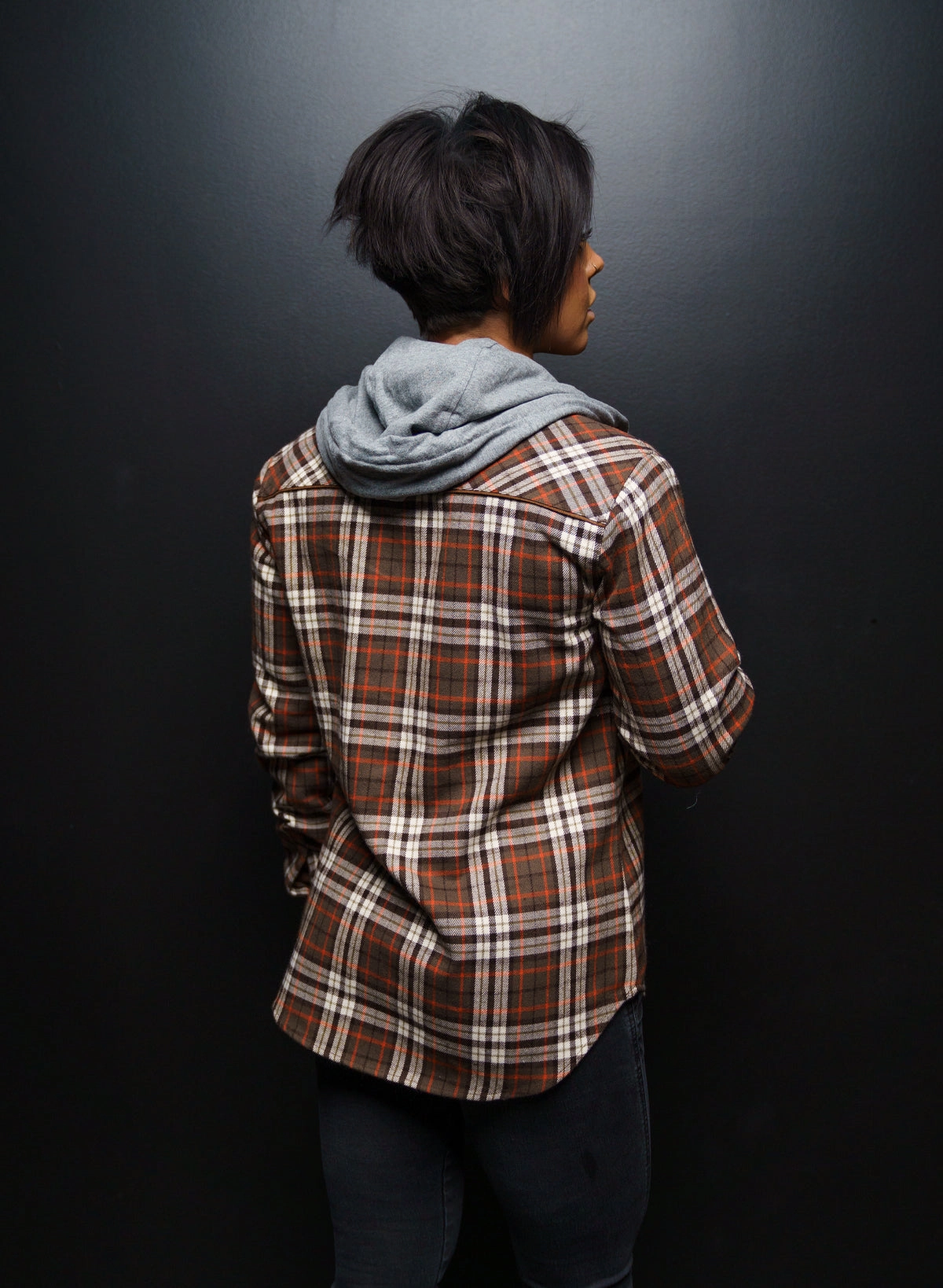 WOMEN'S HOODED FOREVER FLANNEL - ORANGE