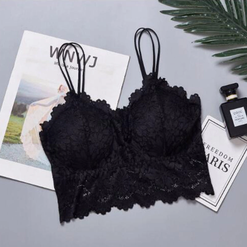 Women's Padded Lace Bandeau Bra Without Underwire