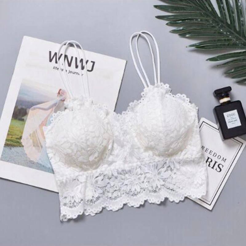 Women's Padded Lace Bandeau Bra Without Underwire